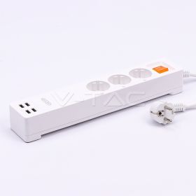 WIFI SMART Троен Разклонител + 4USB EU