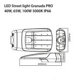 GRANADA PRO 140Lm/W, LED УЛИЧНО ОСВЕТИТЕЛНО ТЯЛО, 2R