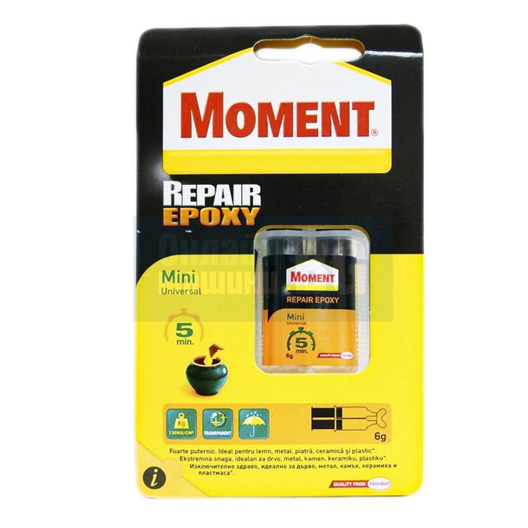 2х6мл, Универсално епоксидно двукомпонентно лепило Henkel Moment Repair Epoxy, Рускомерс